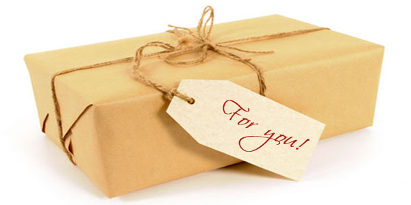 box wrapped in brown paper